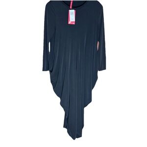 IC By Connie K Asymmetrical Lagenlook Black Tunic Dress Size Small NWT